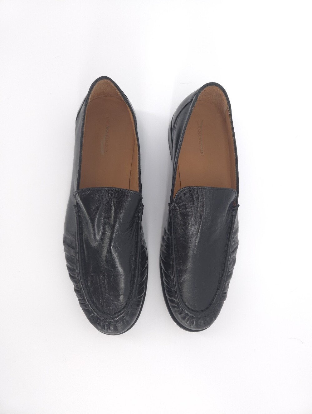 Banana Republic Leather Moc-Toe Loafer Black 11 Mens - Picture 7 of 9